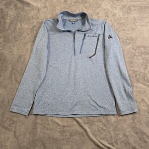 Eddie Bauer First Ascent Pullover Men's Small Blue Heathered Quarter Zip Fleece